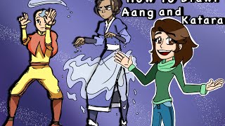 Drawing Tutorial How to Draw Aang and Katara [upl. by Linette279]