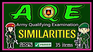 ARMY QUALIFYING EXAMINATION REVIEWER 2024  SIMILARITIES  35ITEM TEST  AQE  YHANG DELA CRUZ [upl. by Reviel]