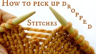 How to pick up a dropped stitch  Easy amp Quick Knitting Tutorial [upl. by Cuthbert]