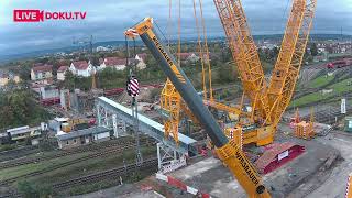 Große Pflugfelder Brücke Kornwestheim  Zeitraffer vom Aushub der letzten BrückeElemente [upl. by Jada]