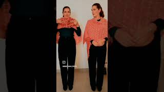 Winter fashion hacks shawl shawltutorial winterfashion styleinspiration womensfashion [upl. by Eitsirc]