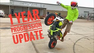 1 Year 2018 Honda Grom Update with Stunt Progression [upl. by Acemahs]