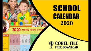 School Calendar Design 2020 in corelDRAW X7 [upl. by Pomcroy]