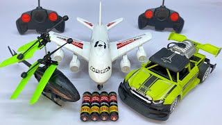 Formula RemoteControl Car with Flying RC Helicopter and Model a380 Aircraft Unboxing and Testing 😍 [upl. by Polloch]