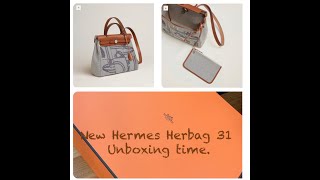 Hermes Herbag 31 Zip unboxing Limited print 2022 [upl. by Eelrefinnej832]