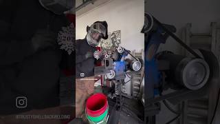 Trusty Shellback Welding finishing on Ameribrade adjustable belt grinder grinder metal welding [upl. by Laurette]