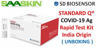 Standard Q COVID19 Antigen Ag Test Kit  Indian Origin  SD Biosensor [upl. by Nodnarb]