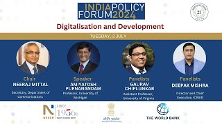 Digitalisation and Development  India Policy Forum 2024  Panel Discussion [upl. by Brnaby]