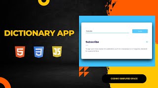 Dictionary App Tutorial  HTML CSS amp JS  Hindi [upl. by Oemor874]