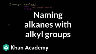 Naming alkanes with alkyl groups  Organic chemistry  Khan Academy [upl. by Griz]