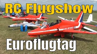 RC Flugshow auf dem Euroflugtag mit ferngesteuerten Flugzeugmodellen [upl. by Ylrebmic199]