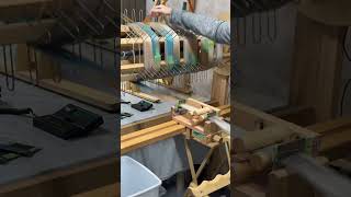 Beaming a warp on a sectional beam weaving beaming weaver Robbinsnestweaving [upl. by Stanzel]