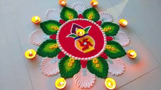 Dhanteras Rangoli Design धनतेरस रंगोली डिज़ाइन ved335 [upl. by Eirhtug142]