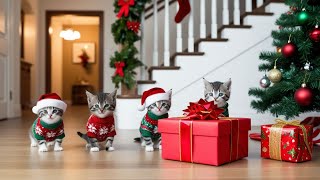 GATOS FOFOS NATALINOS MIANDO  CUTE CHRISTMAS CATS MEOWING [upl. by Florri]