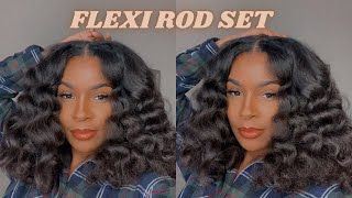 HOW TO FLEXI ROD SET ON BLOW DRIED HAIR  VOLUMINOUS AND FLUFFY  NATURAL HAIR 3C4A [upl. by Sjoberg736]