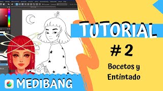 Como dibujar en Medibang – Bocetos y Entintado  TUTORIAL 2 [upl. by Anana]