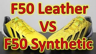 Adidas F50 adizero miCoach 2 Leather VS Synthetic  Comparison  On Feet [upl. by Kaile]