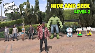 GTA 5  FRANKLIN SHINCHAN AND PINCHAN PLAYING HIDE AND SEEK 😯 LEVEL 2 [upl. by Einna846]