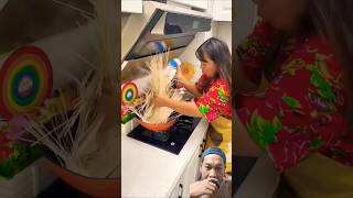 My Mom Cooked Spaghetti But Spilled It All kitchen funny dubbing [upl. by Lael]