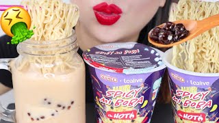 ASMR SPICY BOBA NOODLES  SPICY MI BOBA TEALIVE  MAMEE  EATING SOUNDS  FOODIELICIOUS ASMR [upl. by Oirifrop597]