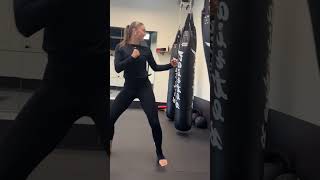 girl fighter demonstrates a roundhouse kick kickboxing motivation taekwondo karate mma kungfu [upl. by Florio]