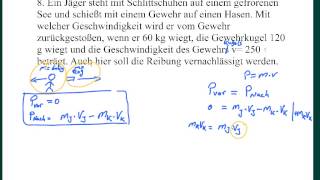 Physik Klausuraufgabe Impulserhaltung  Rückstoss [upl. by Prosser18]