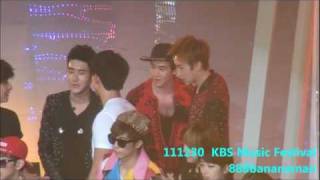 fancam 111230 KBS Gayo Daejun Ending SuperJunior Forcus Sungmin amp 2PM Nichkhun [upl. by Ahsinam]