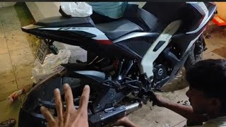 Pulsar 200RS exhaust change Best exhaust for pulsar200RS 🔥 [upl. by Nayk657]