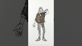 Speed drawing Stickman Mahito shorts anime drawing jujutsukaisen aneart [upl. by Wappes]