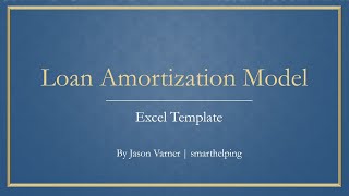 Loan Amortization Template [upl. by Elwira]