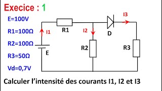 Électronique  Les diodes Exercice 1 Diode avec seuil DiodesCE [upl. by Glassco]