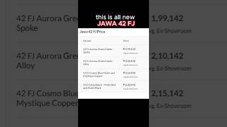 new Jawa 42 FJ Price  all models price list 👍 jawa42fj ytshorts [upl. by Warga]