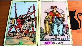 Combinaciones tarot con el CINCO DE BASTOS  ARCANOS MENORES DE COPAS Por TARA [upl. by Los]