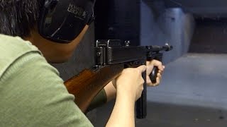 実弾射撃 トンプソン M1928 短機関銃 Thompson 1928 SMG [upl. by Dearborn]