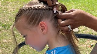 How To Braid Straight Texture Hair  A Different Way to Do 2 Braids [upl. by Voe]