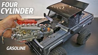 Fitting a Miniature 4 CYLINDER Engine 175cc  Gearbox on the 4x4 [upl. by Nalyac]