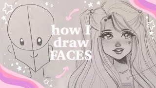 🌸 How I Draw Faces 🌸  easy tutorial my art style [upl. by Melisa]