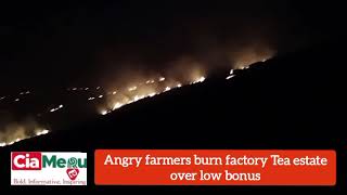 Farmers burn factory Tea estate over poor bonus [upl. by Esmaria570]