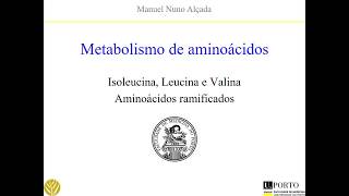 Metabolismo de aminoácidos  Isoleucina Leucina Valina 2020 [upl. by Boar]