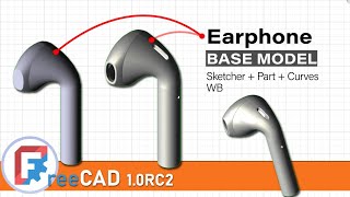 FreeCAD 10RC2  Earphone base model [upl. by Fiora678]