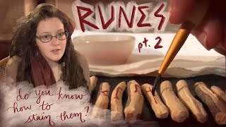 Runecrafting part 2  Staining the Elder Futhark Runes ✨ Blood Magic amp DIY Wooden Runes [upl. by Lawry]