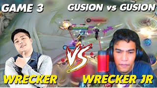 WRECKER VS WRECKER JR  GAME 3  1V1 GUSION [upl. by Blackwell]