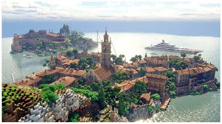 Epic Island Town with Fort in Minecraft – Insane Detail amp Design [upl. by Seidnac]