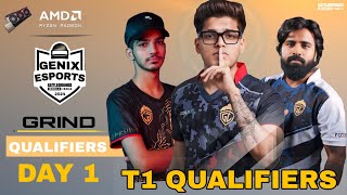 HINDI T1 QUALIFIERS  DAY 1  BATTLEGROUNDS MOBILE INDIA  GENIX ESPORTS GAMINGPROOCEAN [upl. by Asilam258]