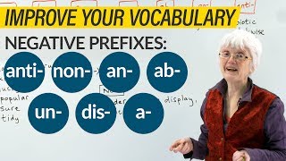 Negative Prefixes in English UN DIS NON A AB AN ANTI [upl. by Araz868]