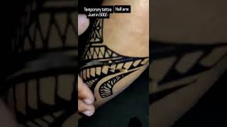 Half arm temporary tattoo 🔥👌 [upl. by Hametaf]