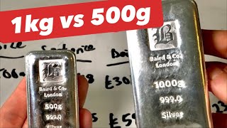 Should I buy a 1kg Silver Bar or 500g Silver Bullion Bar investment in the UK Premiums and VAT [upl. by Rabjohn]