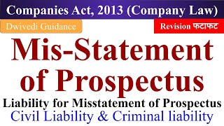 Misstatement of Prospectus Liability for Misstatement of Prospectus Civil and Criminal liability [upl. by Clift]