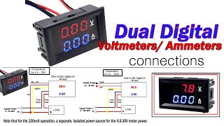 Dual DigitalVoltmeters Ammeters DC 100V 10A Voltmeter Ammeter Blue  Red LED dsn vc288 [upl. by Iahk]