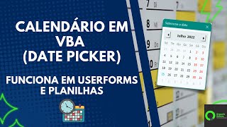 Vídeo 74  Calendário popup para seus projetos  VBA Date picker [upl. by Attelliw]